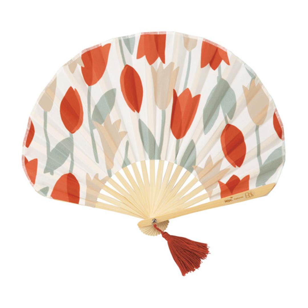 wpc 扇子 W084-204 通販 ワールドパーティー せんす センス レディース 女性 かわいい ブランド おしゃれ テキスタイル デザイン オシャレ 可愛い ケース付き お祝い 贈り物 箱入り ギフト 母の日 和装小物 レディースファッション ブルーミングチューリップレッド ・