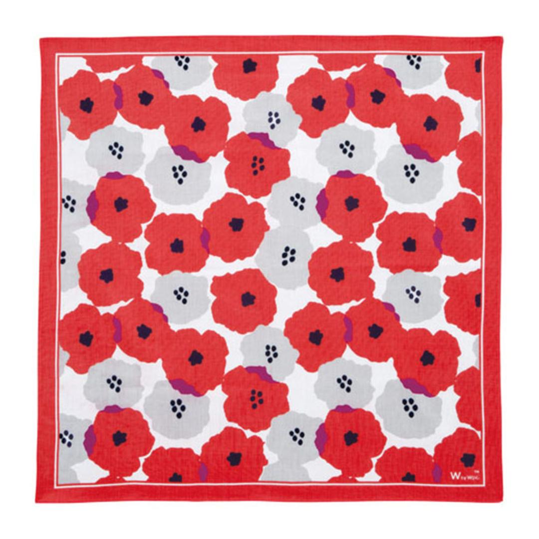 Wpc ハンカチ 大判 通販 大判ハンカチ レディース ハンカチーフ 大判ハンカチーフ ギフト 贈り物 贈物 カジュアル かわいい 可愛い おしゃれ オシャレ ダブリュピーシー 大きい 大きめ レディースハンカチ プチギフト テキスタイル ピオニレッド ・