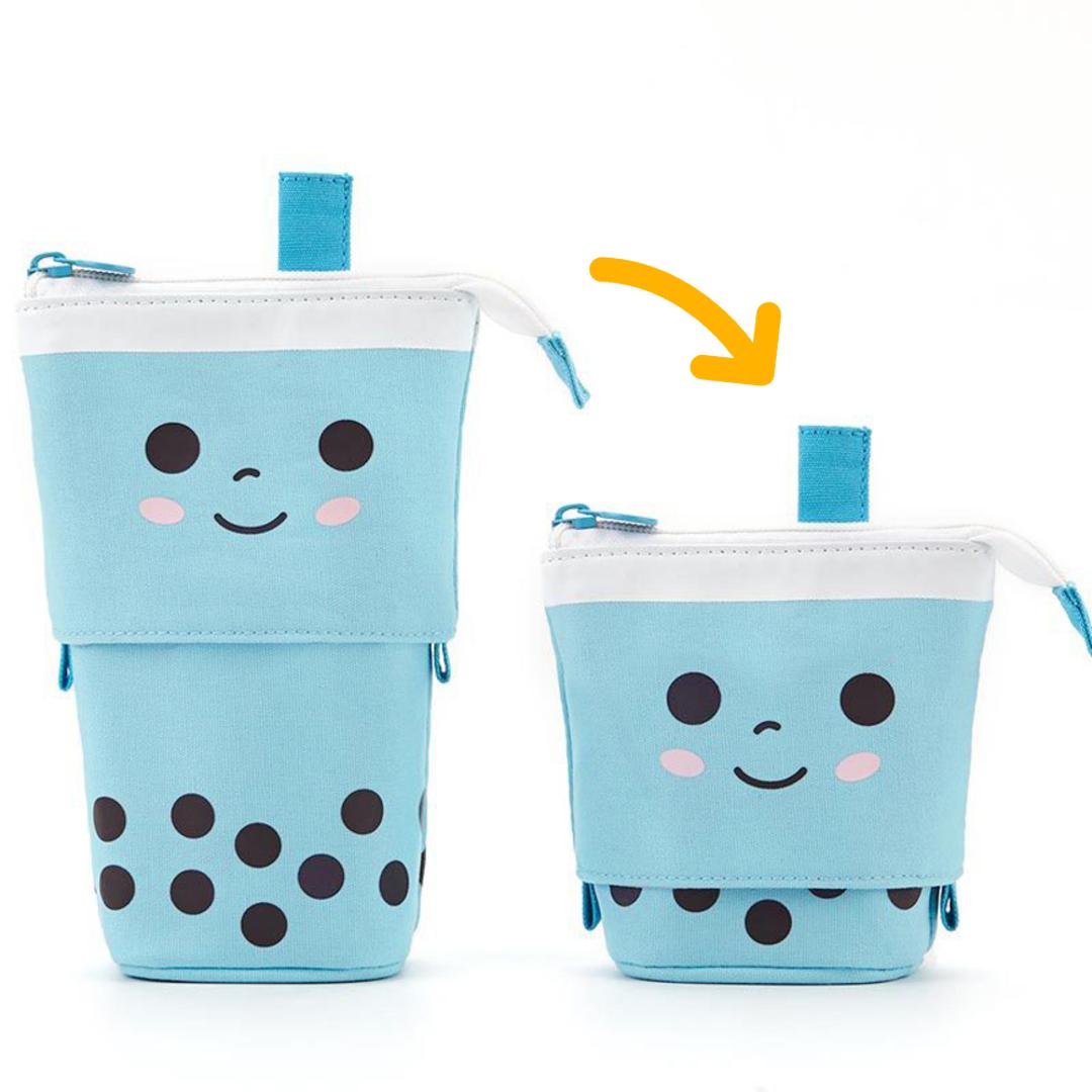 ペンケース かわいい 通販 タピオカ 筆箱 ふで箱 ふでばこ 文房具 文具 ポーチ 筆入れ 女の子 男の子 小学生 中学生 高校生 大学生 学生 便利 ブルー ・