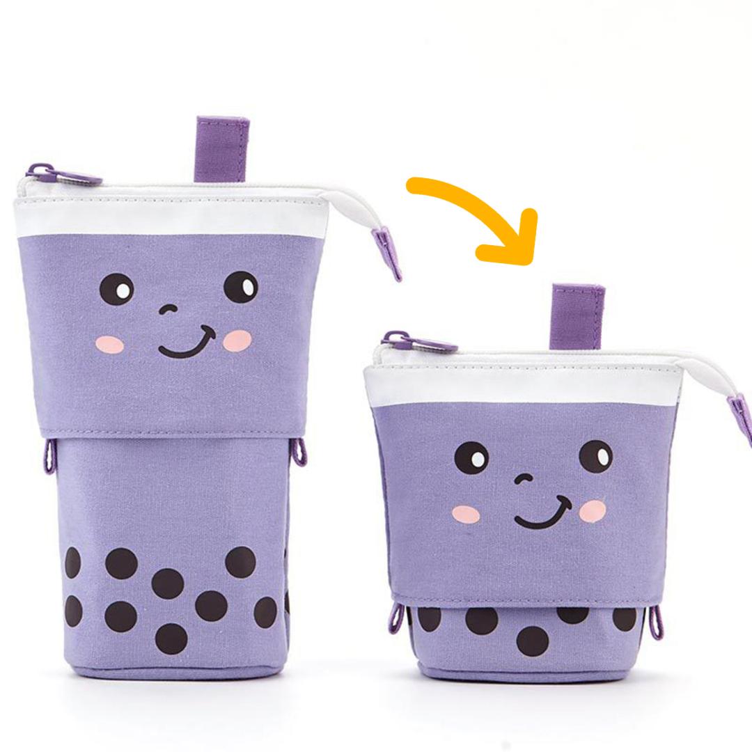 ペンケース かわいい 通販 タピオカ 筆箱 ふで箱 ふでばこ 文房具 文具 ポーチ 筆入れ 女の子 男の子 小学生 中学生 高校生 大学生 学生 便利 パープル ・