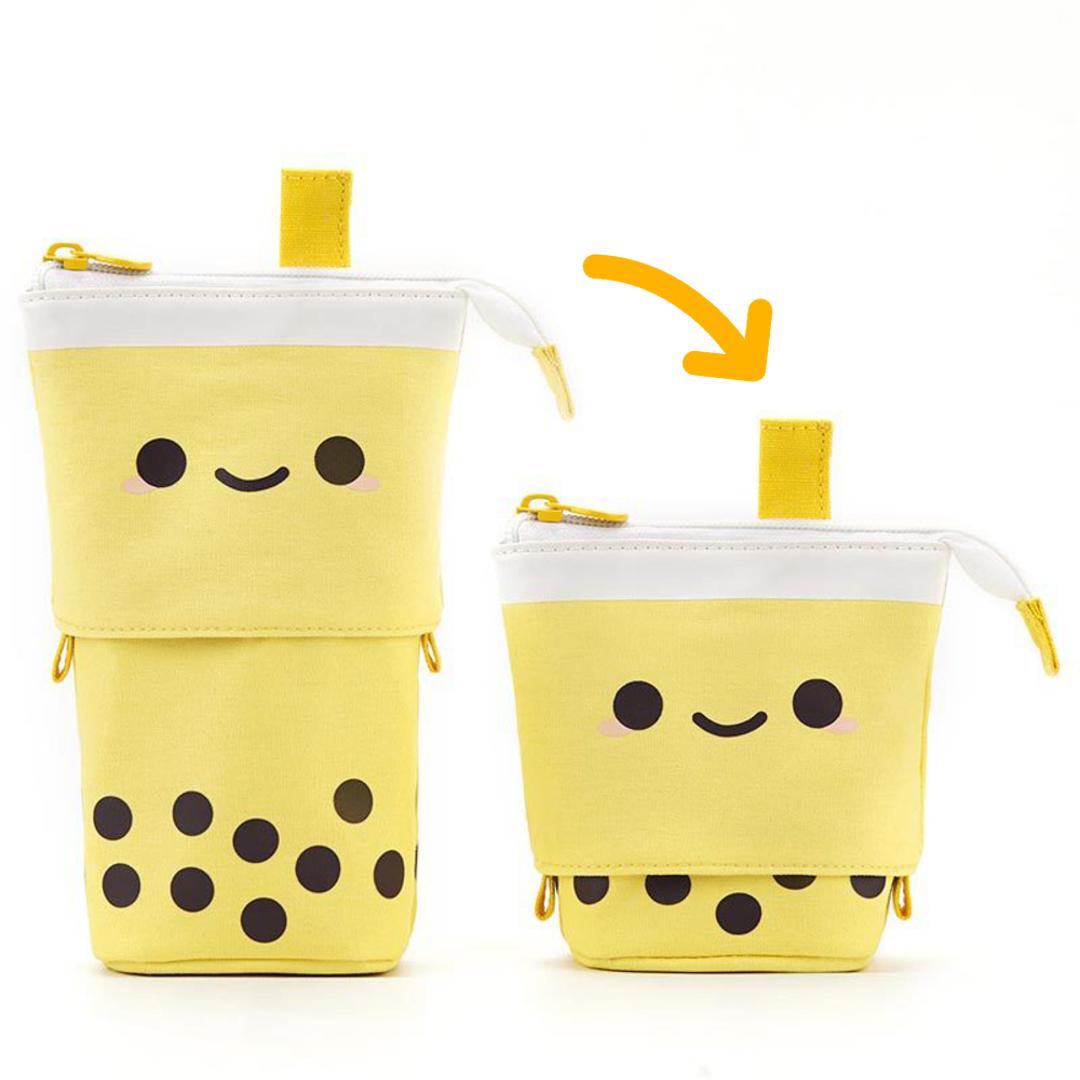 ペンケース かわいい 通販 タピオカ 筆箱 ふで箱 ふでばこ 文房具 文具 ポーチ 筆入れ 女の子 男の子 小学生 中学生 高校生 大学生 学生 便利 イエロー ・