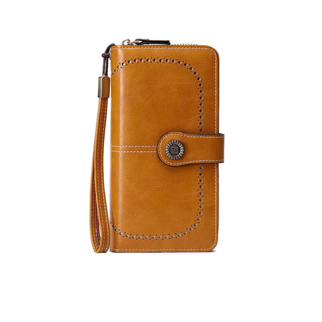 スキミング防止 長財布 レディース 通販 スキミング 防止 財布 長サイフ なが財布 大容量 カードケース カードがたくさん入る カード入れ 多い おしゃれ シンプル ラウンドファスナー RFID 磁気防止 便利 ストラップ スマホ 入る レディース財布 オールドイエロー ・