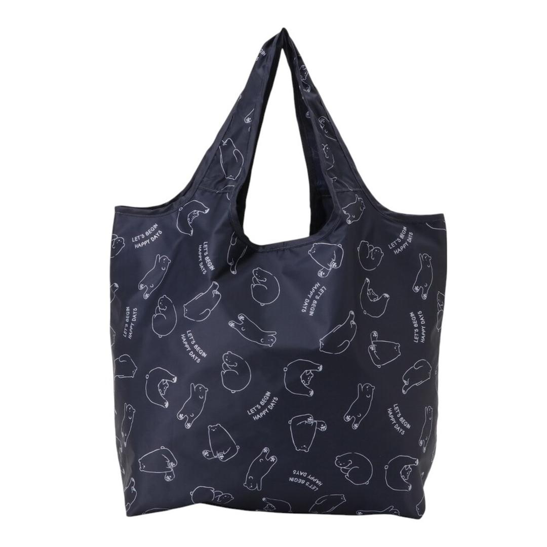 エコバッグ 保冷 折りたたみ コンパクト 通販 エコバック アニマル柄 エコ バック 大容量 ファスナー付き マチ広 マチ付き 折り畳み 軽量 マチあり 4321 買い物袋 おりたたみ 保温 動物 買い物 スーパー レディース メンズ かわいい おしゃれ バッグ クマ/03ネイビーxホワイト ・