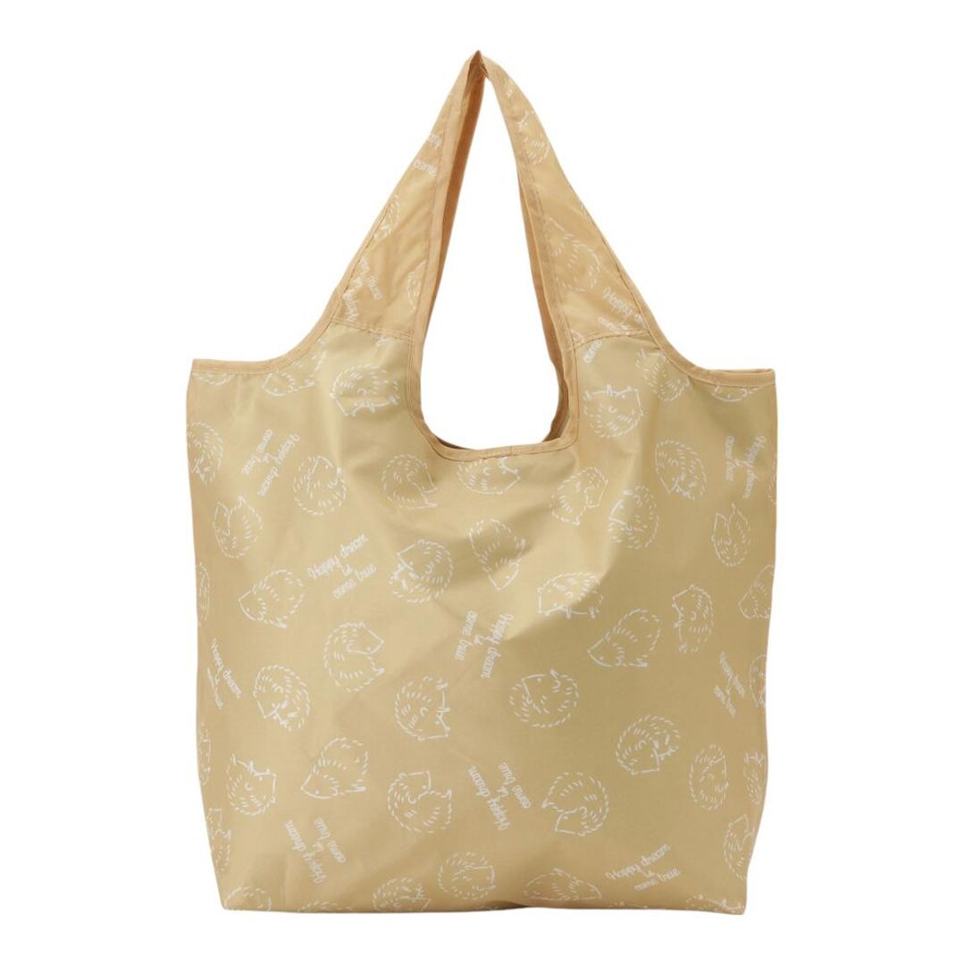 エコバッグ 保冷 折りたたみ コンパクト 通販 エコバック アニマル柄 エコ バック 大容量 ファスナー付き マチ広 マチ付き 折り畳み 軽量 マチあり 4321 買い物袋 おりたたみ 保温 動物 買い物 スーパー レディース メンズ かわいい おしゃれ バッグ ハリネズミ/05ベージュ ・