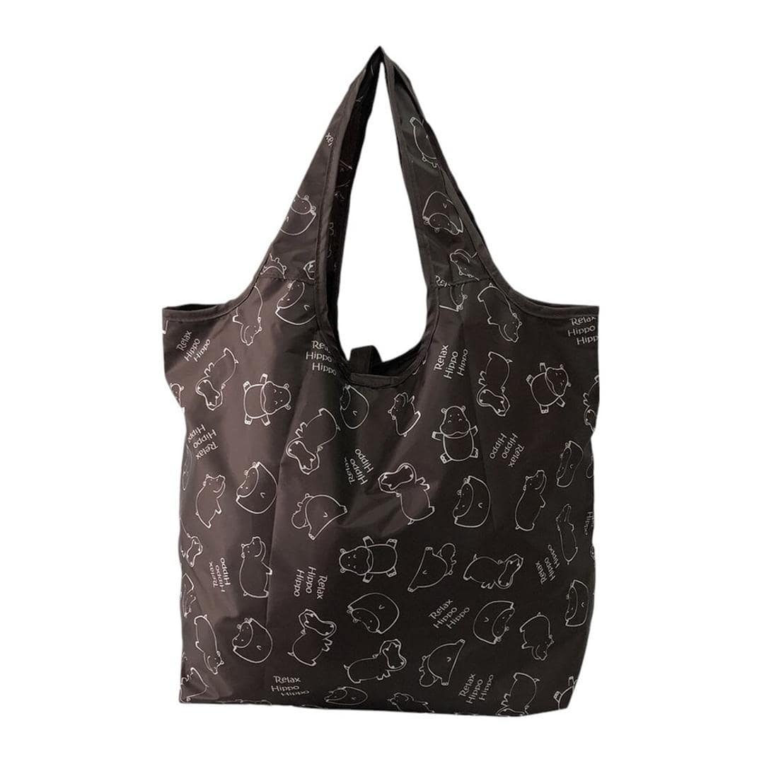 エコバッグ 保冷 折りたたみ コンパクト 通販 エコバック アニマル柄 エコ バック 大容量 ファスナー付き マチ広 マチ付き 折り畳み 軽量 マチあり 4321 買い物袋 おりたたみ 保温 動物 買い物 スーパー レディース メンズ かわいい おしゃれ バッグ カバ/07ブラウン ・