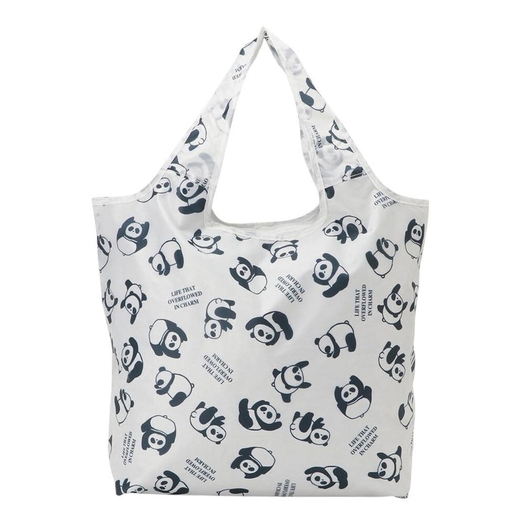 エコバッグ 保冷 折りたたみ コンパクト 通販 エコバック アニマル柄 エコ バック 大容量 ファスナー付き マチ広 マチ付き 折り畳み 軽量 マチあり 4321 買い物袋 おりたたみ 保温 動物 買い物 スーパー レディース メンズ かわいい おしゃれ バッグ パンダ/04ホワイト ・