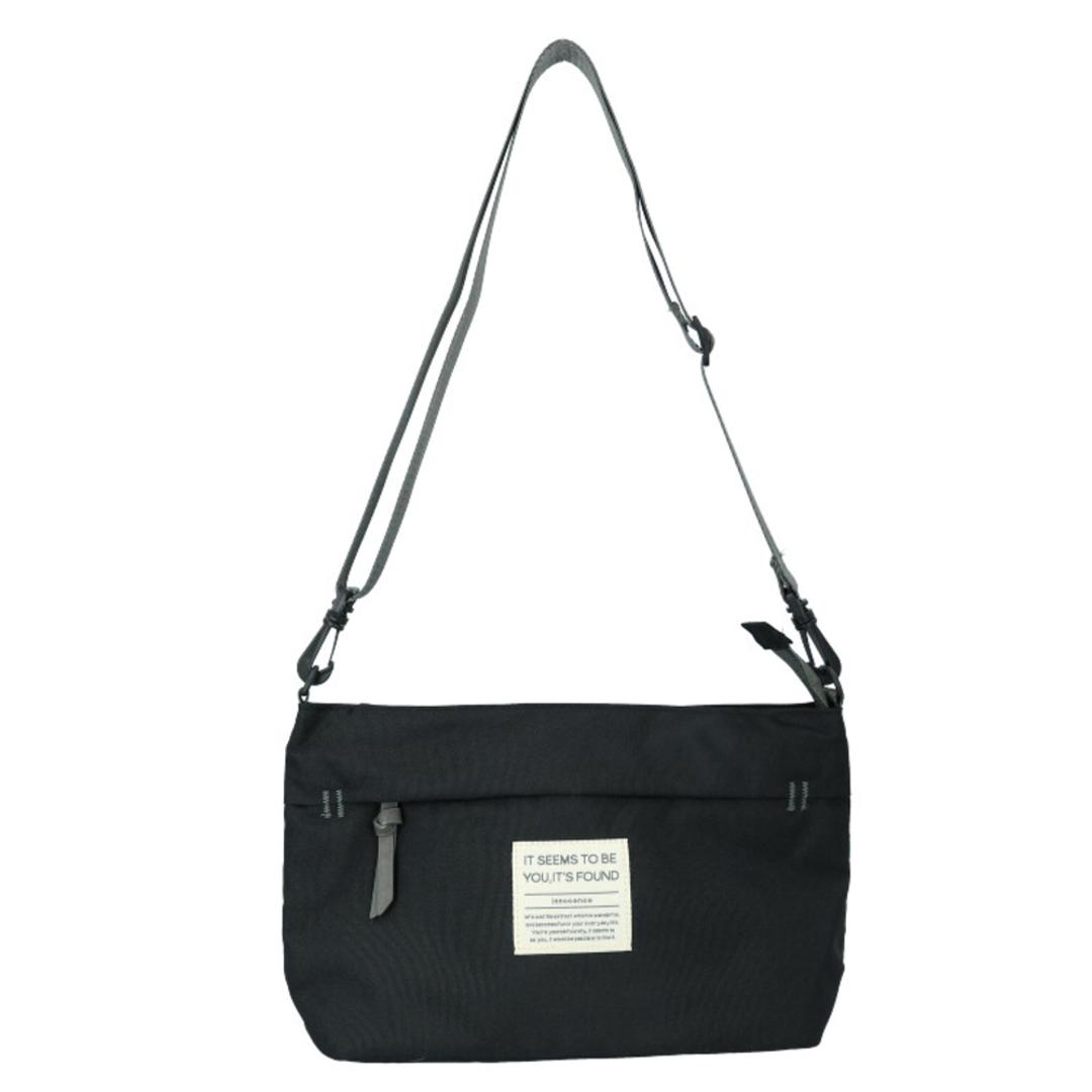 ショルダーバッグ レディース 通販 斜め掛けバッグ 肩掛け 横長 バッグ かばん カバン 多機能 お出掛け シンプル ナチュラル カジュアル おしゃれ オシャレ 通勤 旅行 アウトドア 大人 かわいい innocence イノセンス ギフト 贈り物 ブラック ・