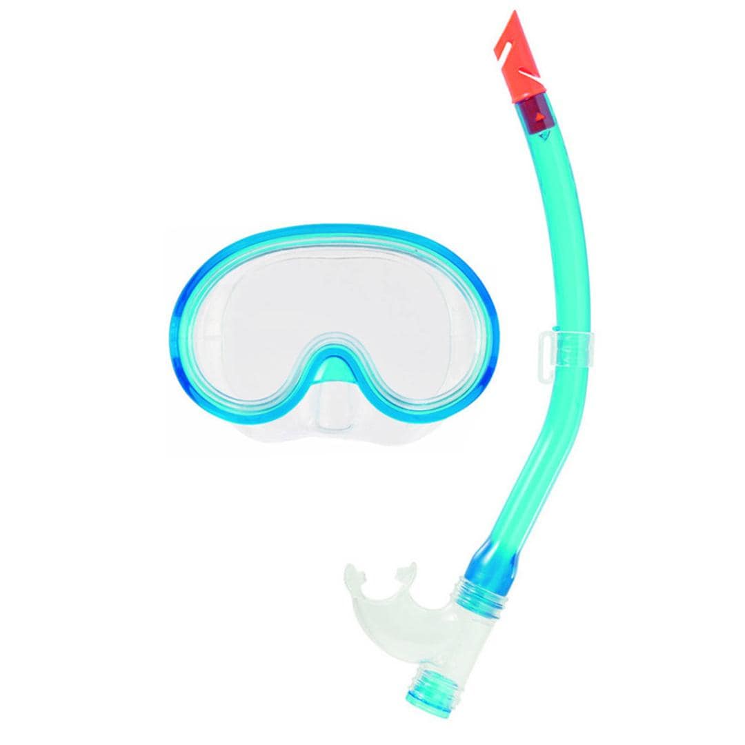 シュノーケル セット 通販 シュノーケルセット スイムセット ジュニア シュノーケル セット 子供 子ども こども キッズ マスク スノーケル 排水弁付き 水遊び YD581 ブルー ピンク ブルー ・