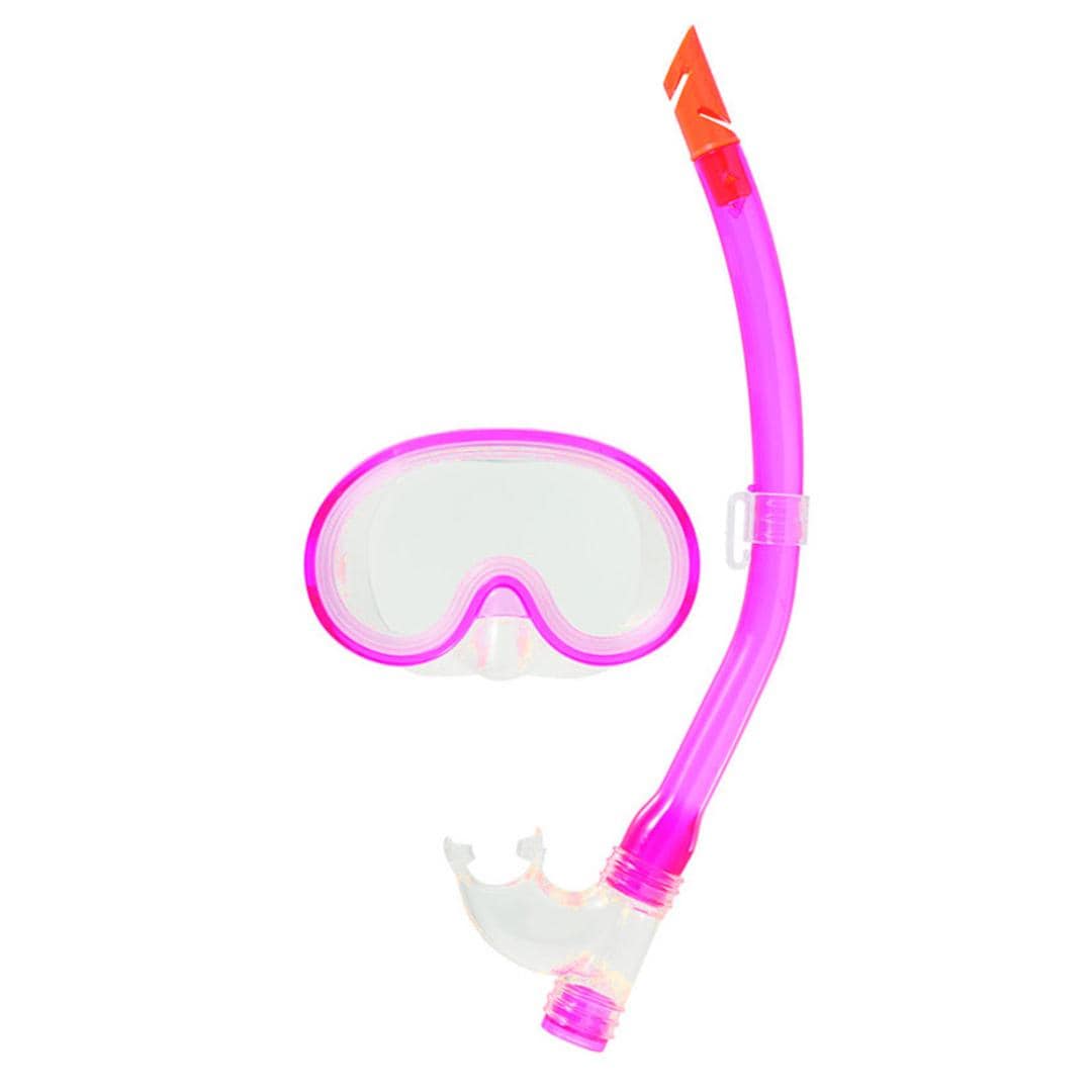 シュノーケル セット 通販 シュノーケルセット スイムセット ジュニア シュノーケル セット 子供 子ども こども キッズ マスク スノーケル 排水弁付き 水遊び YD581 ブルー ピンク ピンク ・