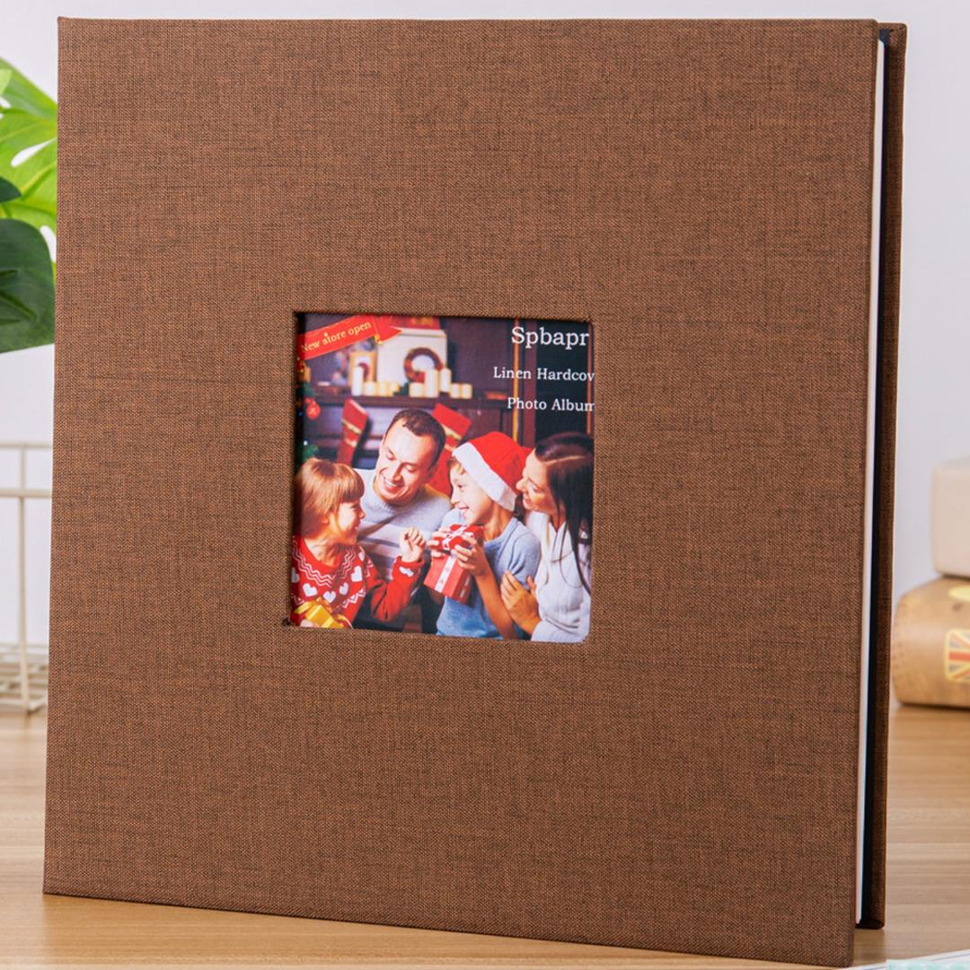 アルバム 貼るタイプ 大容量 通販 フォトアルバム 写真 フォト L判 手作り 写真整理 収納 整理 DIY カバー キャンバス 子ども 赤ちゃん かわいい 記念日 誕生日 ブラウン ・