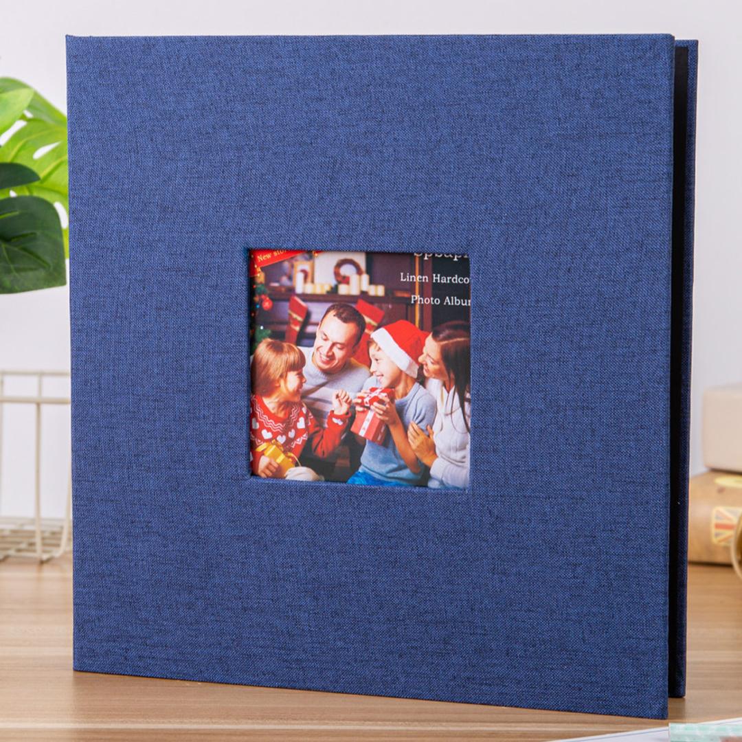 アルバム 貼るタイプ 大容量 通販 フォトアルバム 写真 フォト L判 手作り 写真整理 収納 整理 DIY カバー キャンバス 子ども 赤ちゃん かわいい 記念日 誕生日 ネイビー ・