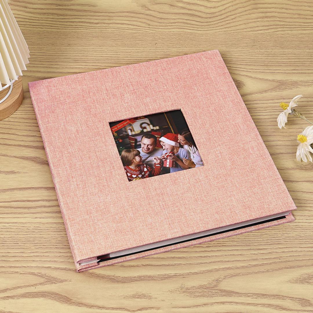アルバム 貼るタイプ 大容量 通販 フォトアルバム 写真 フォト L判 手作り 写真整理 収納 整理 DIY カバー キャンバス 子ども 赤ちゃん かわいい 記念日 誕生日 ピンク ・