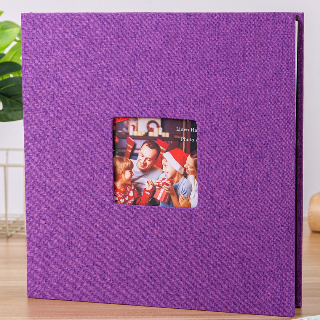 アルバム 貼るタイプ 大容量 通販 フォトアルバム 写真 フォト L判 手作り 写真整理 収納 整理 DIY カバー キャンバス 子ども 赤ちゃん かわいい 記念日 誕生日 パープル ・