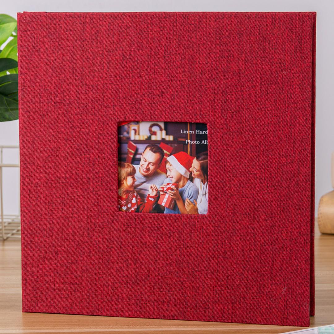 アルバム 貼るタイプ 大容量 通販 フォトアルバム 写真 フォト L判 手作り 写真整理 収納 整理 DIY カバー キャンバス 子ども 赤ちゃん かわいい 記念日 誕生日 レッド ・