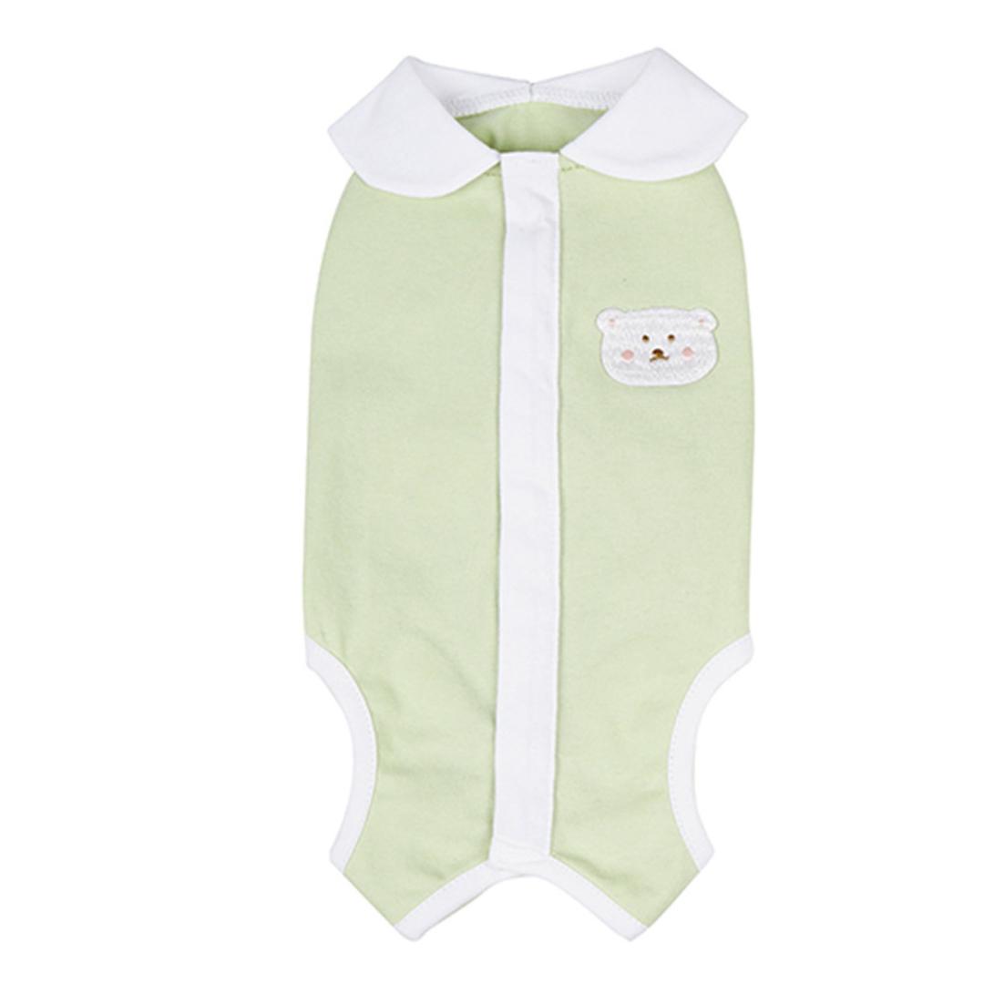 犬 術後服 オス メス 通販 イヌ いぬ 避妊 去勢 男の子 女の子 ペット パンツ 傷口 保護 引っ掻き 防止 傷舐め 噛み 背中開き 介護 薄手 伸縮性 猫 ねこ ネコ 怪我 ケガ かわいい グリーン 【即日発送】S