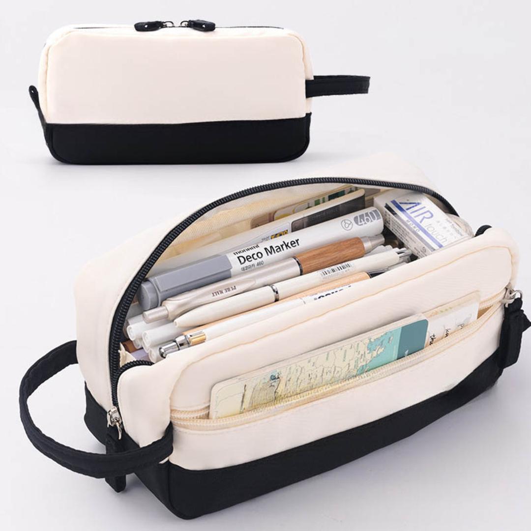 ペンケース 大容量 大人 通販 筆箱 ふでばこ 筆入れ ペン入れ ペンポーチ ケース ポーチ 小物入れ 化粧品収納 常用薬収納 化粧品入れ 常用薬入れ 化粧ポーチ 収納 文房具 筆記用具 おしゃれ かわいい 可愛い ギフト ブラック ・