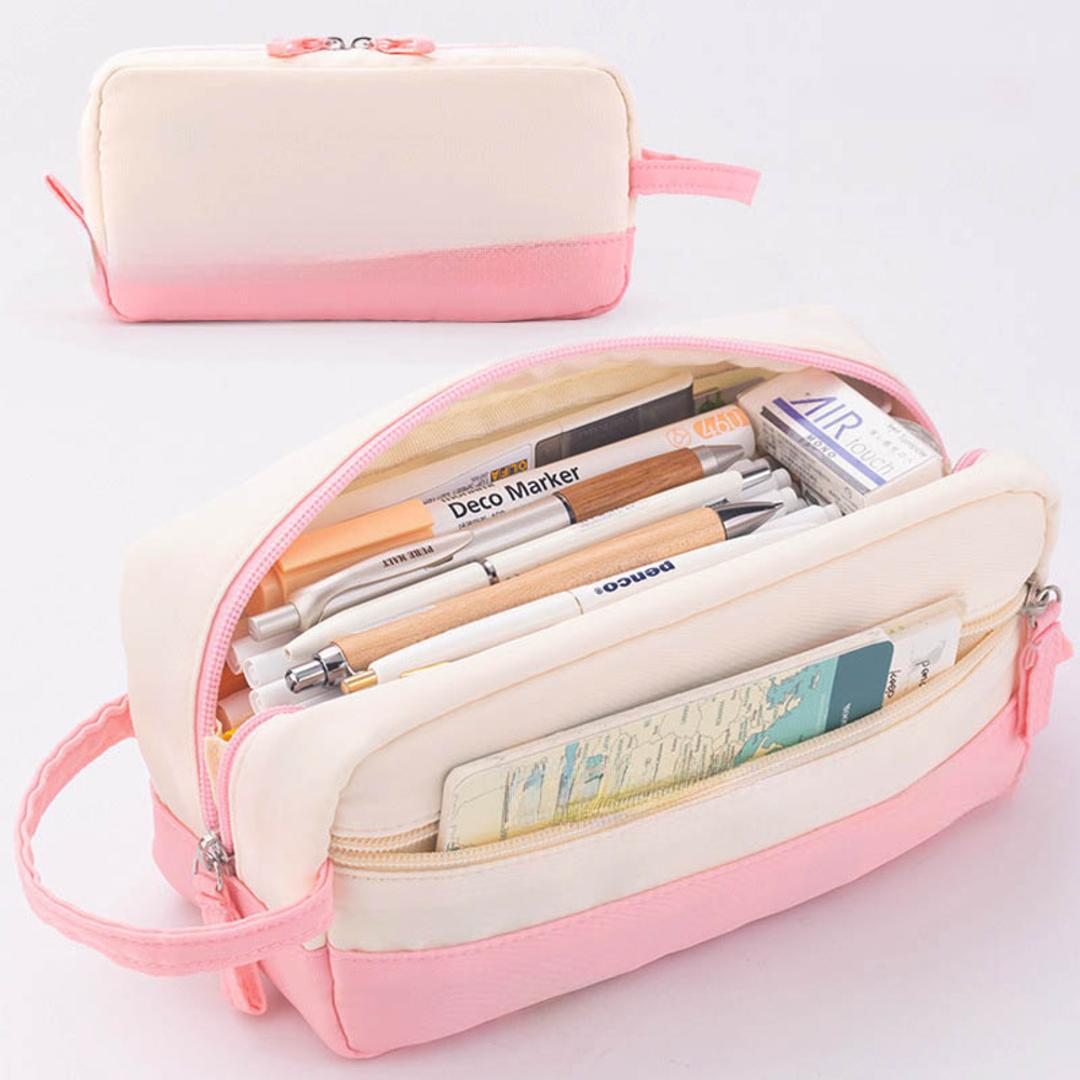 ペンケース 大容量 大人 通販 筆箱 ふでばこ 筆入れ ペン入れ ペンポーチ ケース ポーチ 小物入れ 化粧品収納 常用薬収納 化粧品入れ 常用薬入れ 化粧ポーチ 収納 文房具 筆記用具 おしゃれ かわいい 可愛い ギフト ピンク ・