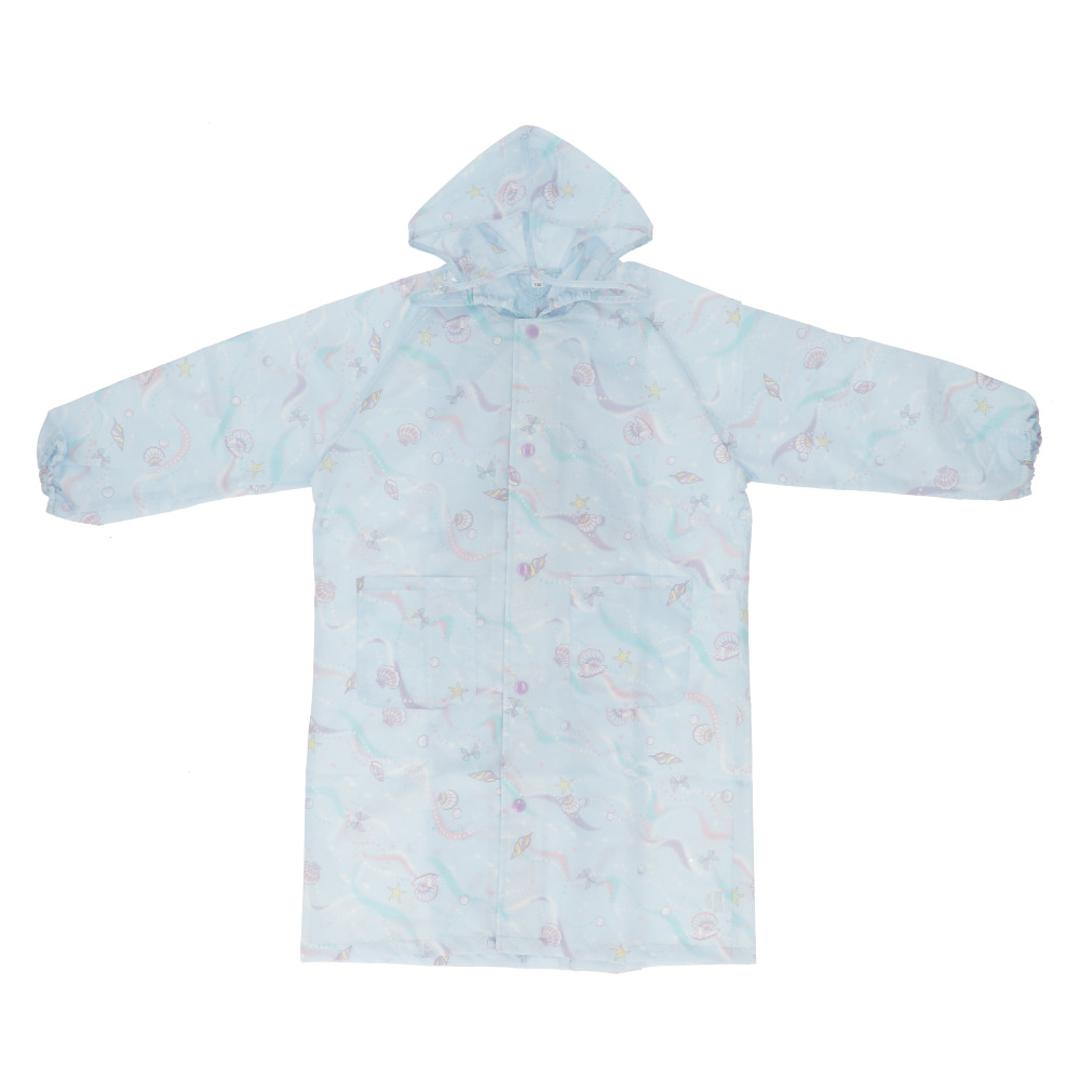 レインコート 女の子 ランドセル対応 通販 自転車 レイングッズ 雨具 キッズ 子供用 かわいい こども 子ども 子供 小学生 低学年 園児 女児 ガールズ 入学準備 通学 通園 シェルブルー 【即日発送】110cm
