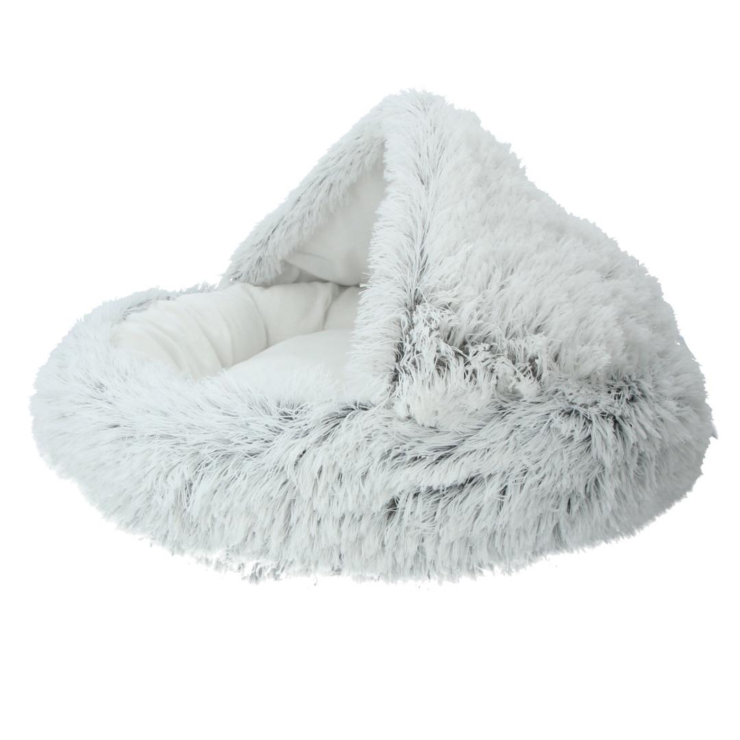 ペット ベッド ドーム 型 通販 丸型 クッション ベーシック フェイクファー ロングファー マカロン ドーム型 マカロンベッド 冬ベッド 冬用ベッド 滑り止め付き ふかふか ふわもこ ふわふわ ブラウン グレー ピンク かわいい イヌ いぬ 犬 ねこ ネコ 猫 イヌ用 いぬ用 犬用 グレー 【即日発送】ベーシック