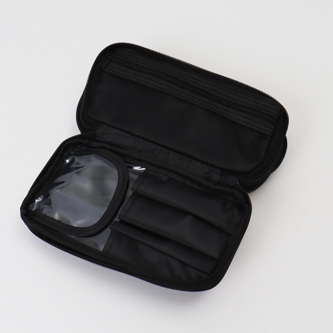 コスメポーチ 持ち歩き 通販 ポーチ 化粧ポーチ メイクポーチ トラベルポーチ 小物入れ 化粧品入れ 収納 小さめ 仕切り 整理 ポケット コンパクト シンプル かわいい おしゃれ ブラック ・