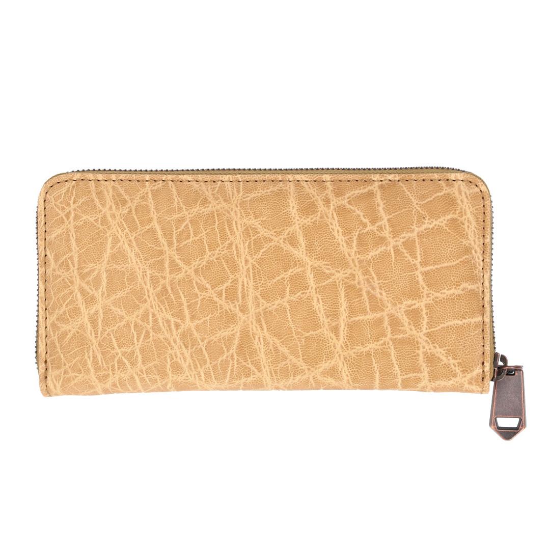 ZOO ズー 長財布 象革 通販 財布 さいふ サイフ お財布 ウォレット ロングウォレット ラウンドウォレット ラウンドファスナー 本革 束入れ 札入れ 小銭入れ エレファント メンズ レディース 男女兼用 柔らかい 名刺入れ カード入れ サンドベージュ ・