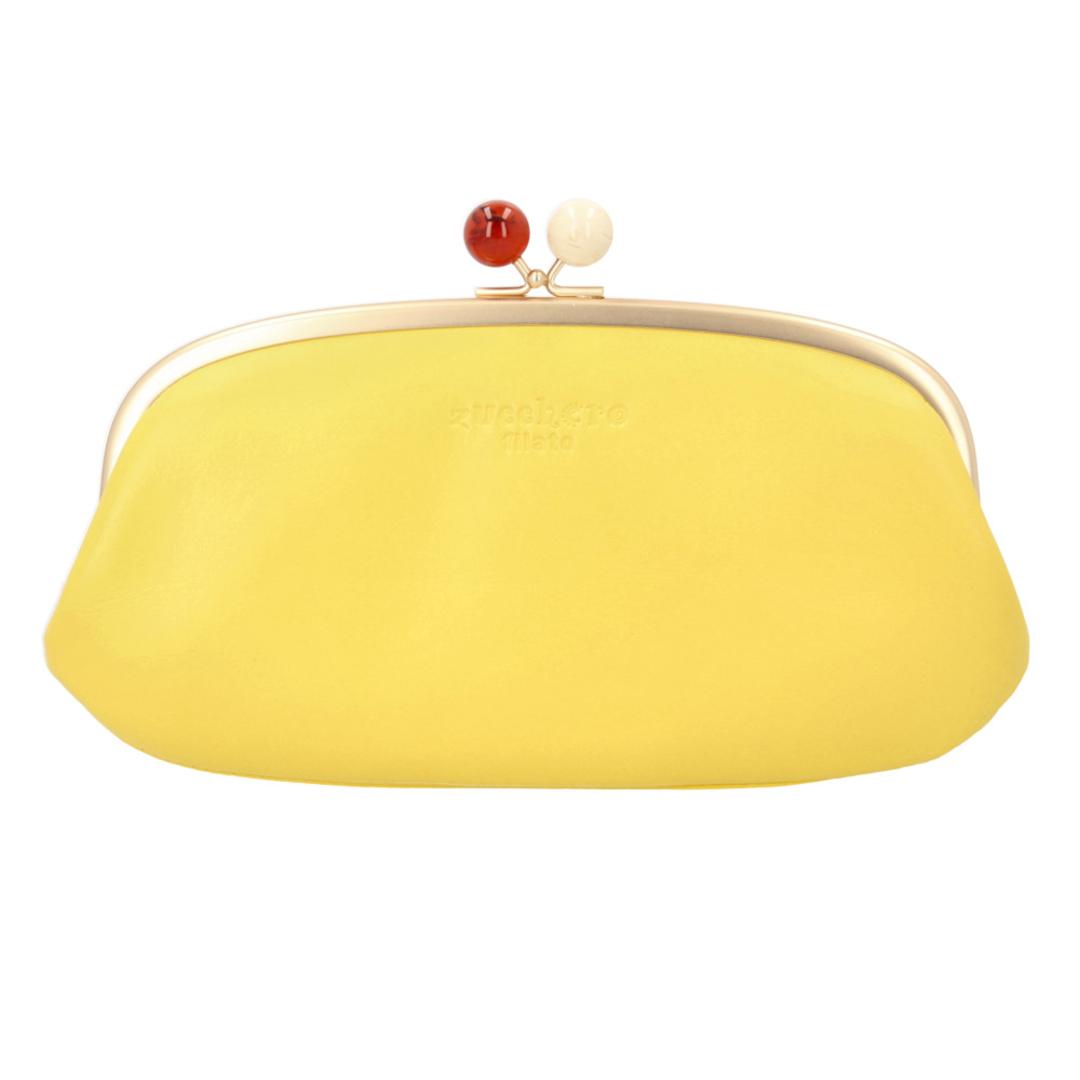 ズッケロフィラート 財布 通販 ブランド レディース 本革 革 zucchero filato 58057 がま口長財布 レザー カウレザー おしゃれ かわいい サライ 日本製 母の日 プレゼント ギフト イエロー ・