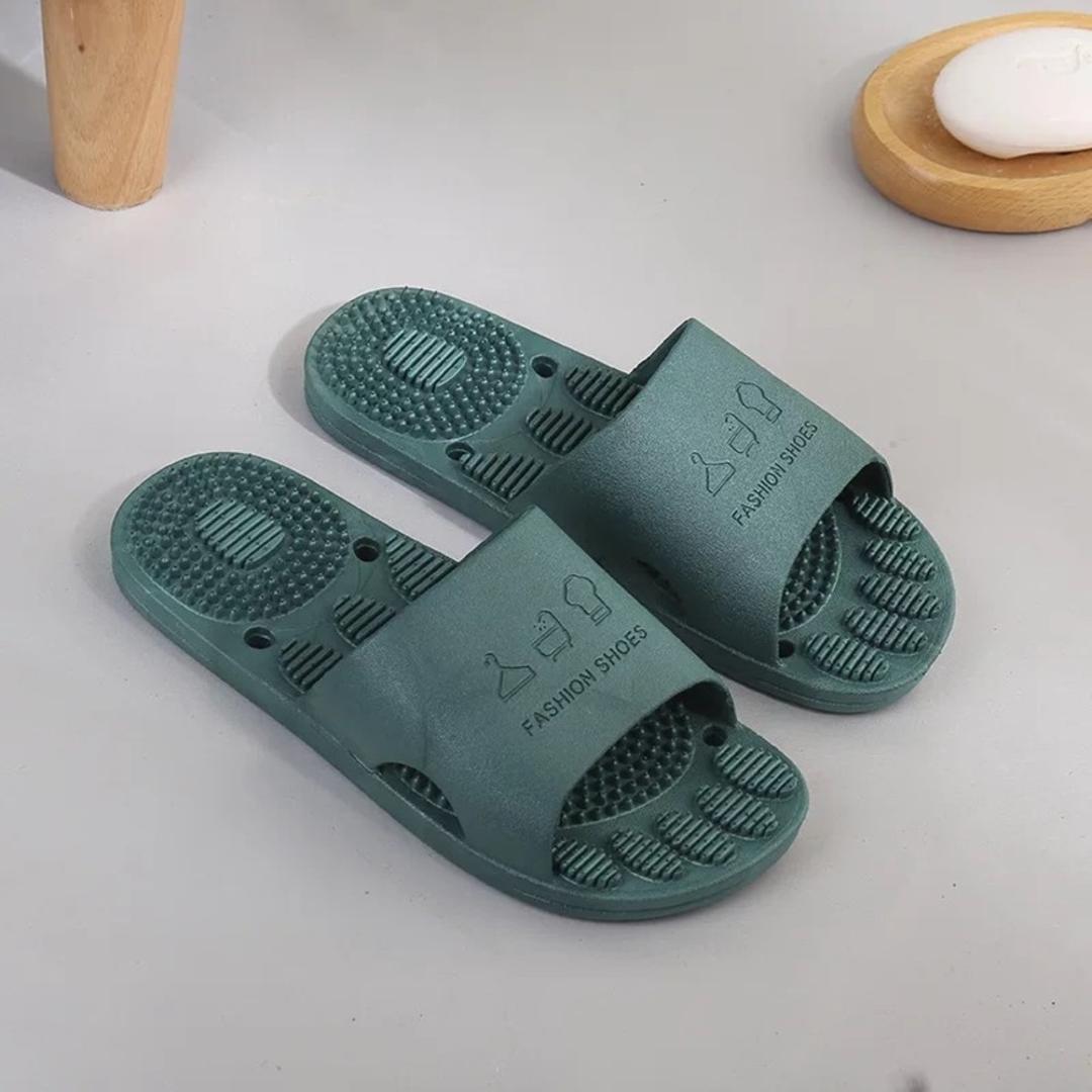 健康サンダル スリッパ 通販 健康スリッパ 室内 バスサンダル バススリッパ 室内履き 部屋履き 外履き つっかけ メンズ レディース シンプル 滑り止め 足ツボグッズ マッサージ リラクゼーション 健康グッズ 生活雑貨 日用品雑貨 グリーン 36/37(23.5cm)