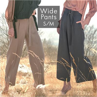 MIND マインド ベルトワイドパンツ 通販 ワイド パンツ ズボン 長ズボン ロングパンツ カジュアルパンツ ベルト ロング ロング丈 体型カバー ゆったり 上品 無地 シンプル カジュアル レディース 女性 大人 オシャレ おしゃれ ボトムス 婦人服