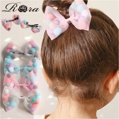 RORA ヘアクリップ 通販 ローラ ロッティ ヘアークリップ ヘアアクセサリー 髪飾り キッズ 子供 子ども こども リボン ポンポン カジュアル 小さめ かわいい おしゃれ 女の子 女子 入園式 卒園式 入学式 卒業式 発表会 結婚式 キッズファッション