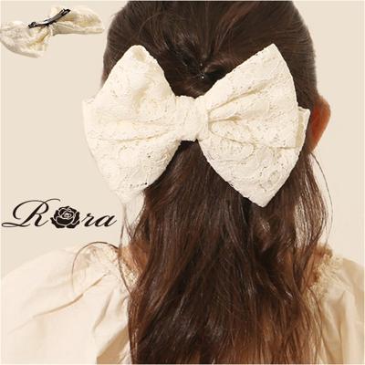 RORA ヘアクリップ 通販 ローラ エリザ バレッタ ヘアアクセサリー 髪飾り キッズ 子供 子ども こども リボン レース 大きめ しっかり かわいい おしゃれ 女の子 女子 入園式 卒園式 入学式 卒業式 フォーマル 発表会 結婚式 キッズファッション