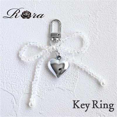 Rora キーリング 通販 ローラ クリストール キーホルダー キーチャーム バッグチャーム ナスカン ハート パール ハート型 チャーム シルバー おしゃれ かわいい キッズ 子供 こども 子ども 女の子 女子 レディース ファッション雑貨 キッズファッション