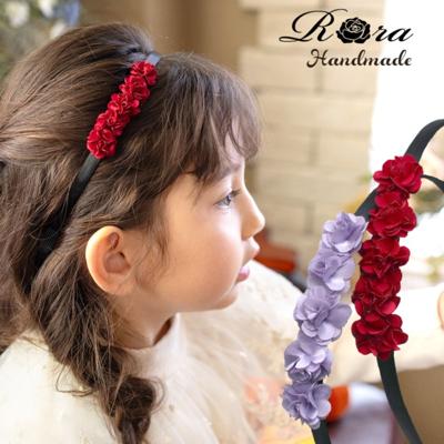 Rora カチューシャ キッズ 通販 エミリア 髪飾り 髪留め 髪どめ ヘアアクセサリー ヘアバンド ヘッドドレス 子供 女の子 お花 フラワー 上品 フォーマル カジュアル 結婚式 発表会 七五三 可愛い おしゃれ かわいい オシャレ 子ども用アクセサリー キッズファッション