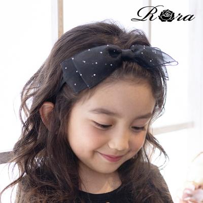 Rora カチューシャ キッズ 通販 エトワール 髪飾り 髪留め 髪どめ ヘアアクセサリー ヘアバンド ヘッドドレス 子供 女の子 リボン 大きめ 透け感 ドット フォーマル カジュアル 結婚式 発表会 七五三 可愛い おしゃれ かわいい オシャレ 子ども用アクセサリー