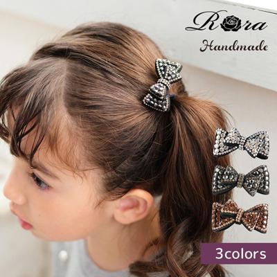 ヘアクリップ リボン 小さめ 通販 Rora ローラ イルミ ヘアークリップ 髪どめ 髪留め ヘアアクセサリー 髪飾り キラキラ ビジュー 女の子 入園式 卒園式 入学式 卒業式 結婚式 発表会 おしゃれ かわいい 子ども用アクセサリー キッズファッション