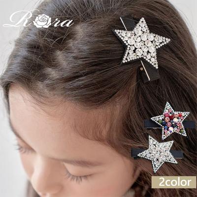 Rora ヘアクリップ キッズ 通販 ヘア クリップ 48472102 プラハジルコニアスターヘアクリップ 星 キラキラ 子供 女の子 卒園式 入学式 結婚式 発表会 かわいい オシャレ 可愛い ヘアアレンジ ヘアーアクセサリー ヘアアクセサリー キッズファッション