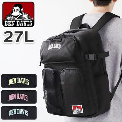 ベンデイビス リュック BEN DAVIS BDW-8238 通販 リュックサック バックパック デイパック W-MESH DAYPACK ブランド メンズ レディース おしゃれ メッシュポケット 黒 ブラック 大容量 約 27L 高校生 大学生 男の子 女の子 男子 女子