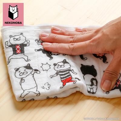 NEKONOBA グッズ 通販 日本製 かや生地 ふきん 布巾 蚊帳生地ふきん 蚊帳生地布巾 手拭き おてふき 台拭き 台ふきん 綿100% キャラクター 猫 ねこ ネコ 猫グッズ かわいい おしゃれ ネコノバ キッチンファブリック 配膳用品 キッチン用品