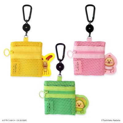 こびとづかん グッズ 通販 こびとずかん メッシュポーチ リール付き ポーチ 小さめ ミニポーチ メッシュ 小物入れ のびるリール 化粧ポーチ カラビナ付き こびと図鑑 なばたとしたか 絵本キャラクター キャラクター かわいい 可愛い おしゃれ