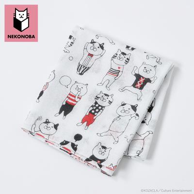 NEKONOBA グッズ 通販 日本製 手ぬぐい ガーゼ ガーゼ手ぬぐい 手拭い てぬぐい かわいい おしゃれ 綿100% 可愛い キャラクター ネコノバ 猫 ねこ ネコ 猫グッズ 日本 和 タオル 和装小物 日用品雑貨