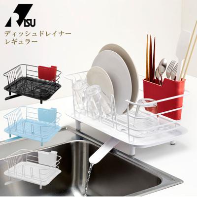 水切りラック コンパクト 通販 ディッシュドレイナー レギュラーサイズ 水切りかご 水切り URBANO アルバーノ HOME&HOME  水が流れる おしゃれ シンプル 水切りカゴ ディッシュスタンド 水切りバスケット RISU リス キッチン シンク キッチン整理用品