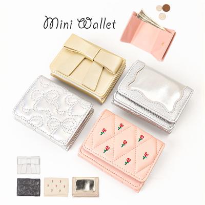 ミニ財布 レディース 通販 三つ折り財布 財布 さいふ ミニウォレット 小銭入れ カードポケット お札入れ 合成皮革 合皮 女性 コンパクト かわいい おしゃれ 多収納 軽量 コインケース 三つ折り 小さい財布 贈り物 ギフト