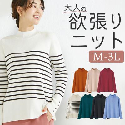 ニット レディース 長袖 通販 洗えるニット セーター トップス ハイネック 静電気防止 毛玉になりにくい 大人の欲張りニット おしゃれ シンプル 大人 かわいい オフィスカジュアル カジュアル 女性 ミセス 婦人 シニア レディースファッション