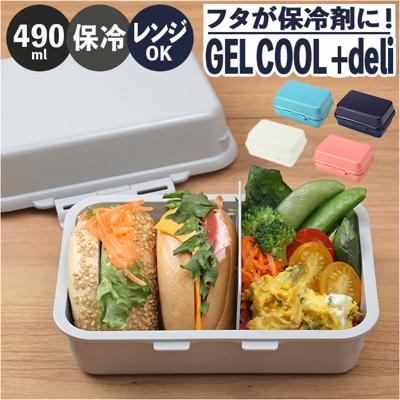 GEL-COOL ジェルクール お弁当箱 仕切り付き 490ml 1段 通販 ランチボックス 弁当箱 保冷お弁当箱 保冷ランチボックス 保冷弁当箱 一段 保冷 保冷剤付き ランチ 弁当 お弁当 スクエア 長方形 保冷剤 保冷剤一体型 ランチグッズ 便利