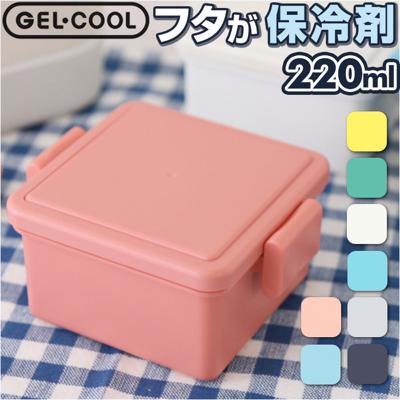 1段 弁当箱 220ml 保冷 通販 お弁当箱 ランチボックス 一段 1段 GEL-COOL ジェルクール square スクエア S 220 お弁当 遠足 運動会 フルーツ入れ フルーツケース 保冷剤 内蔵 保冷剤一体型 蓋を外して 本体のみ レンジ対応 食洗機対応 お弁当グッズ 大人用弁当箱