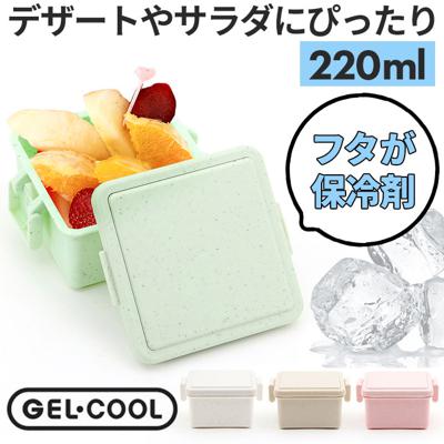 1段 弁当箱 220ml 保冷 通販 お弁当箱 ランチボックス 一段 １段 GEL-COOL ジェルクール square スクエア S 220 ジェラート plain プレーン お弁当 ランチ フルーツ入れ 保冷剤 内蔵 保冷剤一体型 蓋を外して 本体