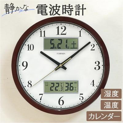 掛け時計 温度 湿度 通販 壁掛け時計 時計 壁掛け 日付 温度湿度計 カレンダー表示 曜日 シンプル 温度表示 湿度表示 連続秒針掛時計 スイープ秒針 hwc028 Formia フォルミア 見やすい 上品 インテリア 新生活 おしゃれ リビング 贈り物
