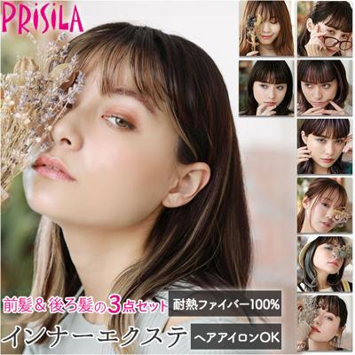 プリシラ めちゃ楽 インナーエクステ 通販 ウィッグ インナー エクステ ワンタッチ 前髪 後ろ髪 エクステンション おしゃれ コスプレ かつら つけ毛 セパレート メッシュ 大人 可愛い ヘアケア 美容 レディースヘアケア PRISILA IX-01