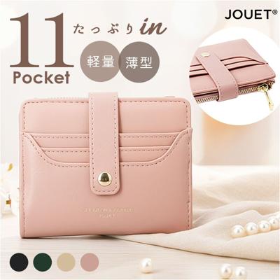 jouet ジョエット 財布 J7551 通販 アウトポケット 二つ折り財布 折財布 レディース ミニ財布 合皮 フェイクレザー おしゃれ コンパクト サイフ かわいい 可愛い 女性 カード入れ 多い 多機能 折り財布 アウトポケット付き