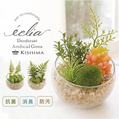 CT触媒 フェイクグリーン 通販 キシマ Lサイズ アーティフィシャルグリーン 観葉植物 フェイク グリーン 人工観葉植物 卓上 多肉植物 寄せ植え ガラス 消臭 小さめ ミニ 小型 かわいい リビング リアル kishima 造花 インテリア