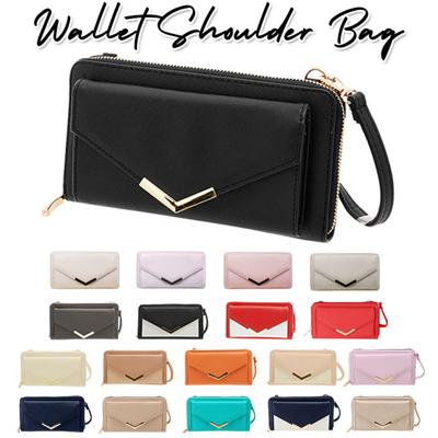 お財布ポシェット ママ 通販 お財布バッグ ショルダー お財布 ショルダーバッグ スマホ レディース お財布ショルダー 大容量 黒 ブラック シンプル おしゃれ 大人 かわいい 長財布 ポシェット ミニショルダー 斜め掛け 斜めがけ ななめ掛け ラウンドファスナー 小銭入れあり